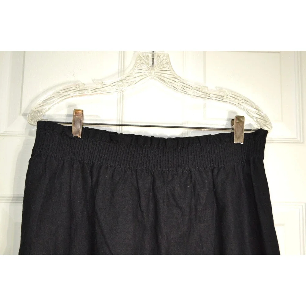J. Crew Linen & Cotton Blend Scalloped Hem Skirt, Sz 10, Elastic Pull On & Lined